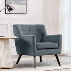 Velvet Upholstered Armchair Tufted Accent Chair for Living Room - 28.35W x 27.56D x 30.71H