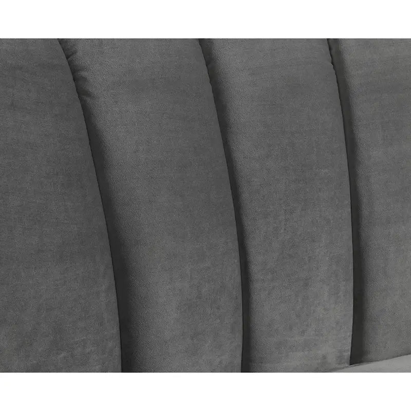 142Velvet Fabric Curve Sectional Sofa - 142