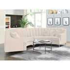 142Velvet Fabric Curve Sectional Sofa - 142