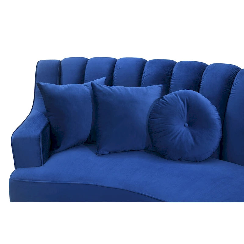 142Velvet Fabric Curve Sectional Sofa - 142