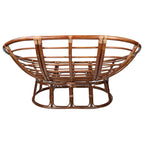 Bali Rattan Double Papasan Chair with Solid All-Weather Cushion