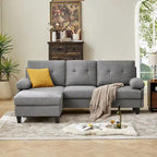 86.22 Wide Sectional Sofa with Ottoman & Side Storage Bags