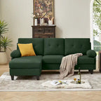 86.22 Wide Sectional Sofa with Ottoman & Side Storage Bags