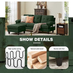 86.22 Wide Sectional Sofa with Ottoman & Side Storage Bags
