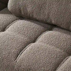 Convertible Futon Teddy Fabric Sofa Bed With Gold Metal Legs
