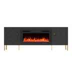 Clihome High Gloss Storage 70 TV Stand with 36 Electric Fireplace