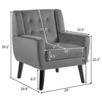 Velvet Accent Chair Living Room Upholstered Armchair