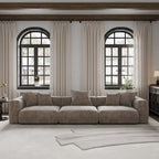 Large Modern Corduroy Fabric 3 Seats Sectional Sofa