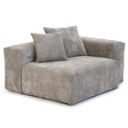 Large Modern Corduroy Fabric 3 Seats Sectional Sofa