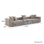 Large Modern Corduroy Fabric 3 Seats Sectional Sofa