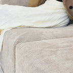 Large Modern Corduroy Fabric 3 Seats Sectional Sofa
