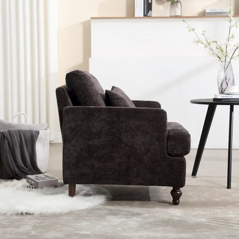Wood Frame Armchair, Modern Accent Chair Lounge Chair for Living Room