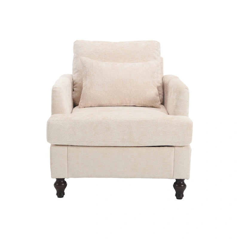 Wood Frame Armchair, Modern Accent Chair Lounge Chair for Living Room