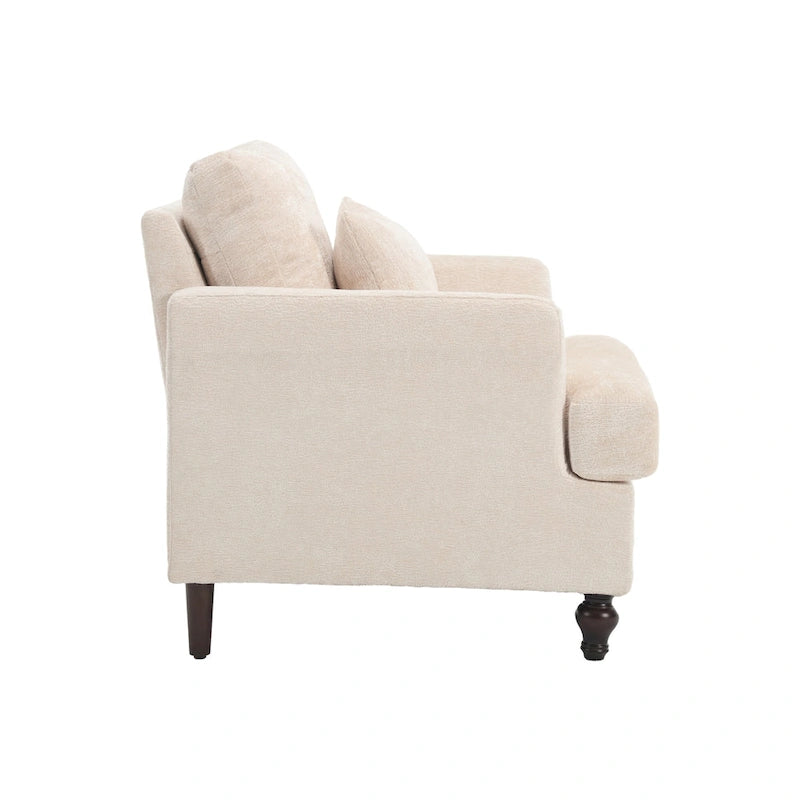 Wood Frame Armchair, Modern Accent Chair Lounge Chair for Living Room