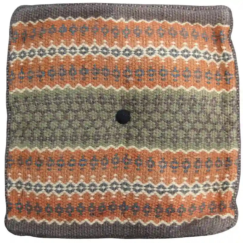 HERAT ORIENTAL Handmade Indo Wool and Jute Kilim Pouf