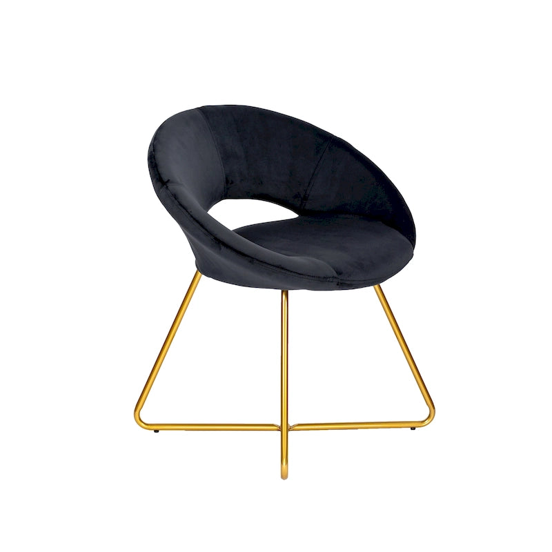 Porthos Home Reine Leisure Accent Chair, Velvet Upholstery, Gold Legs