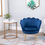 HOMCOM Elegant Velvet Fabric Accent Chair/Leisure Club Chair with Gold Metal Legs for Living Room - 29.5 x 24.75 x 28.75