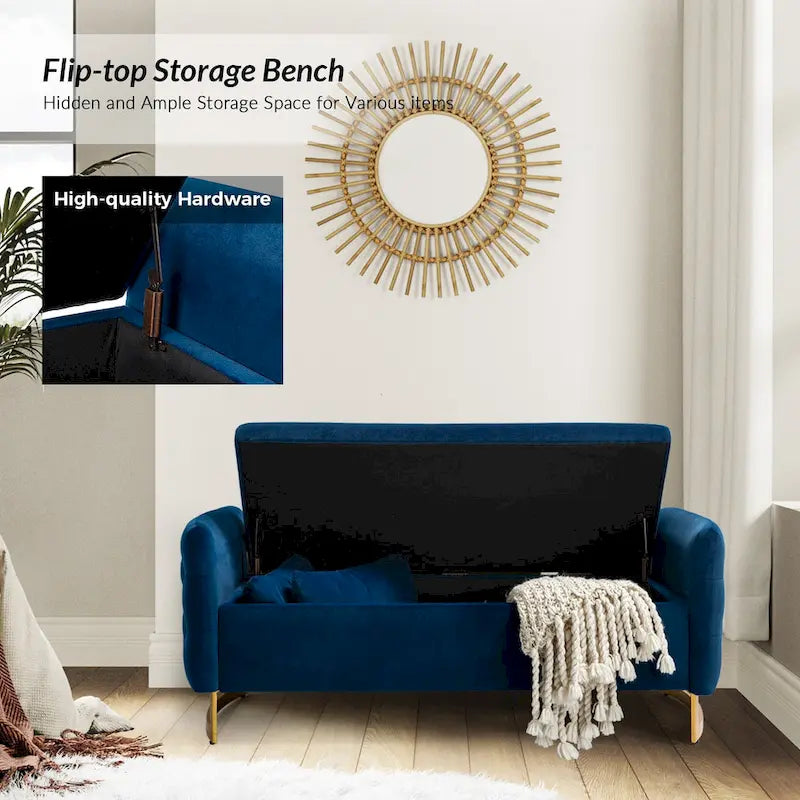 Robert Modern Upholstered Flip Top Storage Bench by HULALA HOME