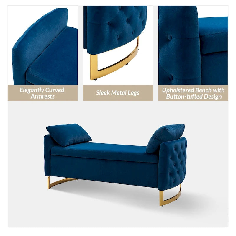Robert Modern Upholstered Flip Top Storage Bench by HULALA HOME