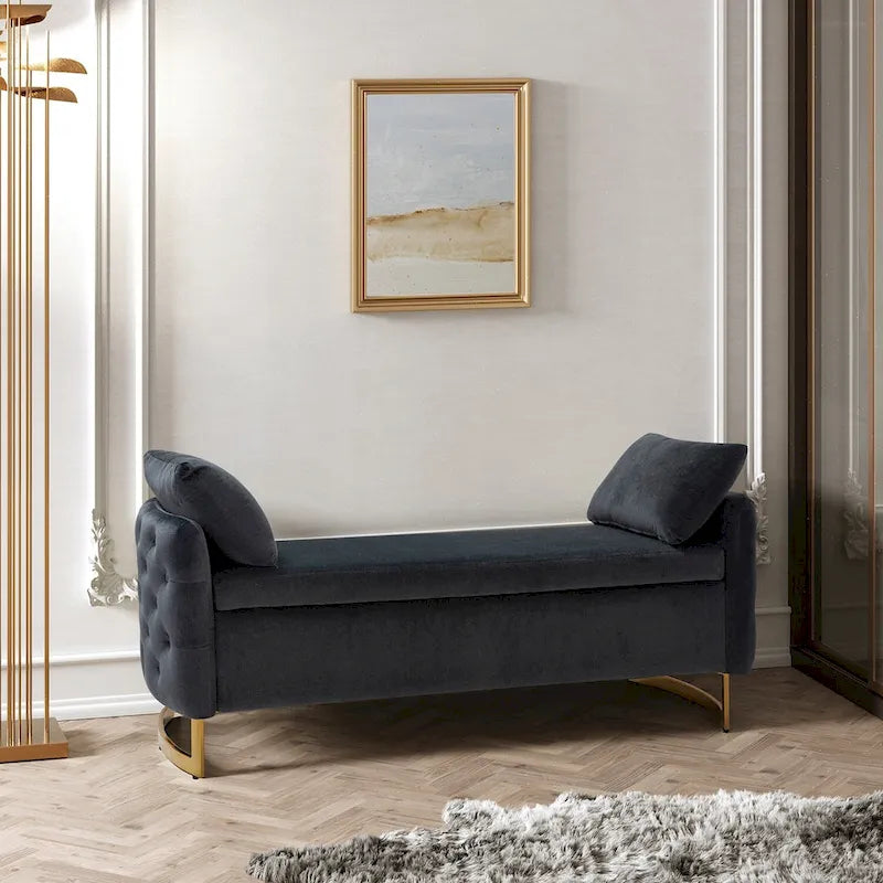 Robert Modern Upholstered Flip Top Storage Bench by HULALA HOME