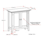 WYNDENHALL Mansfield SOLID WOOD 32 inch Wide Transitional Low Storage Cabinet - 32w x 14d x 31h