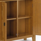 WYNDENHALL Mansfield SOLID WOOD 32 inch Wide Transitional Low Storage Cabinet - 32w x 14d x 31h