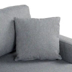 Upholstery Sleeper Sectional Sofa Grey with Storage Space, 2 Tossing Cushions