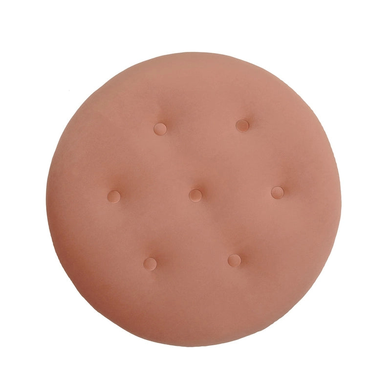 Yaris Upholstered Round Accent Ottoman