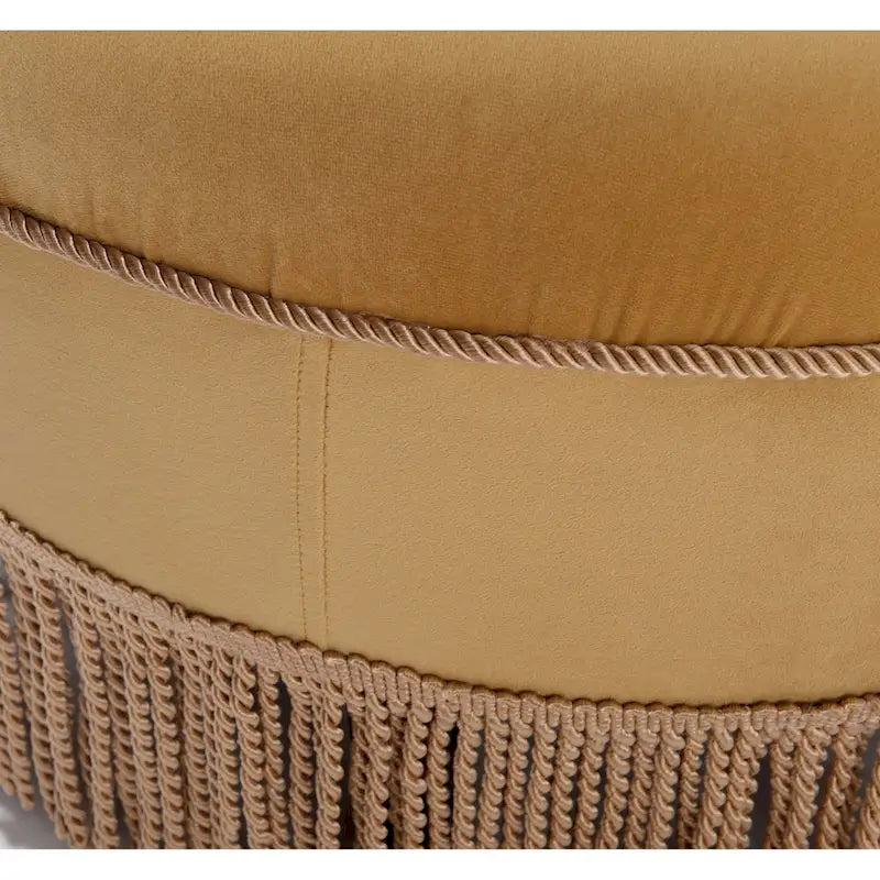 Yaris Upholstered Round Accent Ottoman