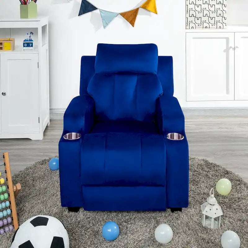 Magic Seats for Superheroes & Princesses, Super Deluxe Kids Recliner with Footrest, Headrest, 2 Cup Holders
