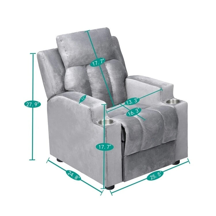Magic Seats for Superheroes & Princesses, Super Deluxe Kids Recliner with Footrest, Headrest, 2 Cup Holders