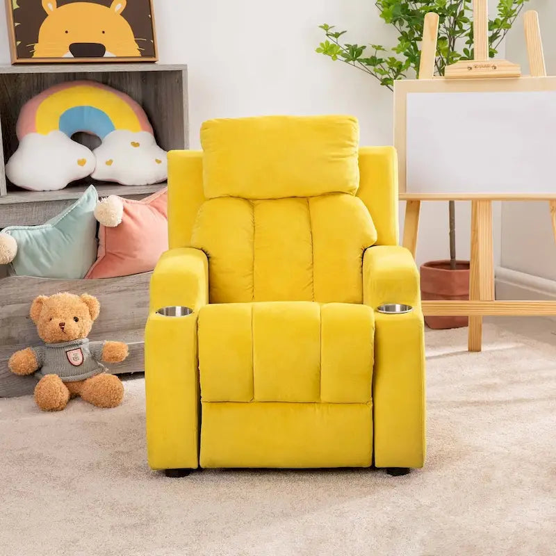 Magic Seats for Superheroes & Princesses, Super Deluxe Kids Recliner with Footrest, Headrest, 2 Cup Holders