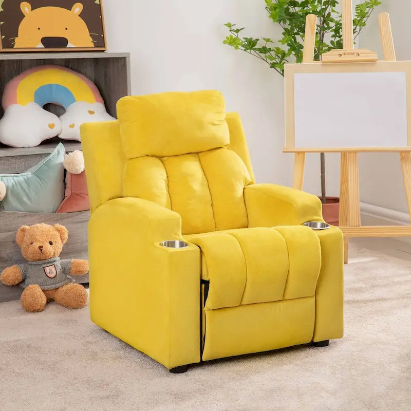Magic Seats for Superheroes & Princesses, Super Deluxe Kids Recliner with Footrest, Headrest, 2 Cup Holders