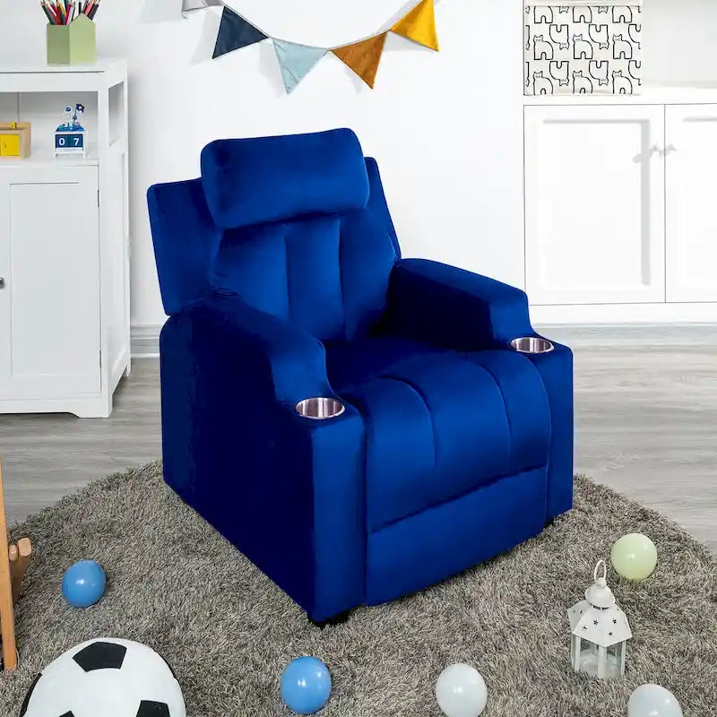 Magic Seats for Superheroes & Princesses, Super Deluxe Kids Recliner with Footrest, Headrest, 2 Cup Holders