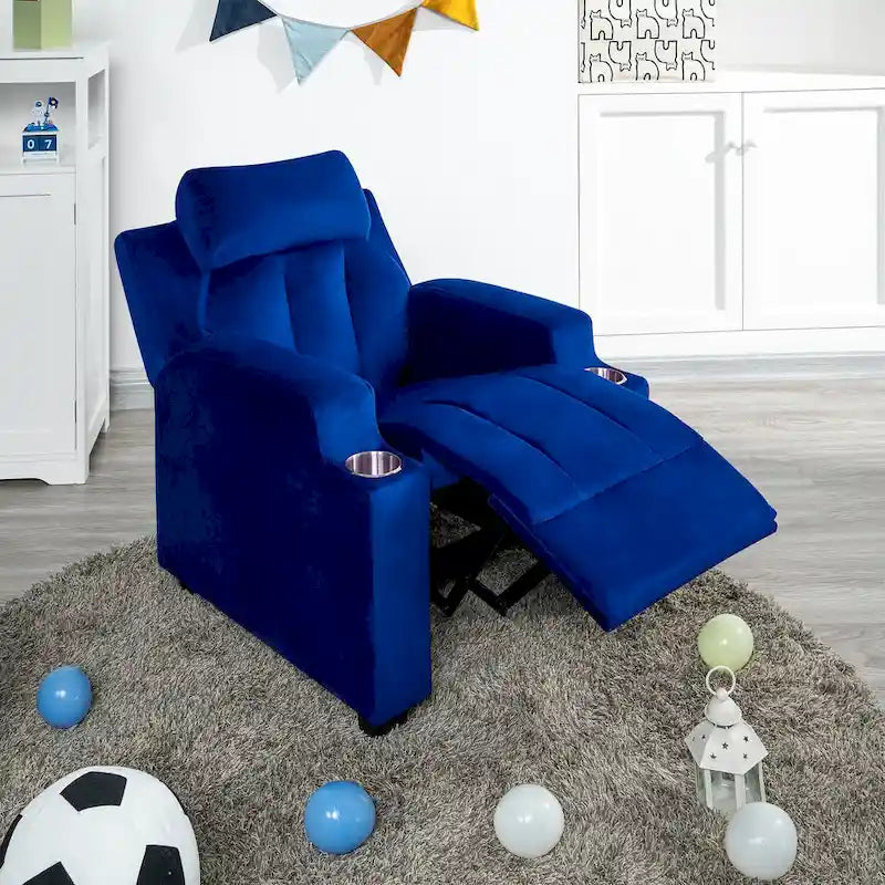 Magic Seats for Superheroes & Princesses, Super Deluxe Kids Recliner with Footrest, Headrest, 2 Cup Holders