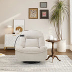 Clihome Adjustable Swivel Chenille Recliner with Phone Holder