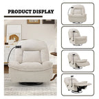 Clihome Adjustable Swivel Chenille Recliner with Phone Holder