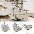 Clihome Adjustable Swivel Chenille Recliner with Phone Holder