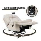 Clihome Adjustable Swivel Chenille Recliner with Phone Holder