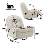 Clihome Adjustable Swivel Chenille Recliner with Phone Holder