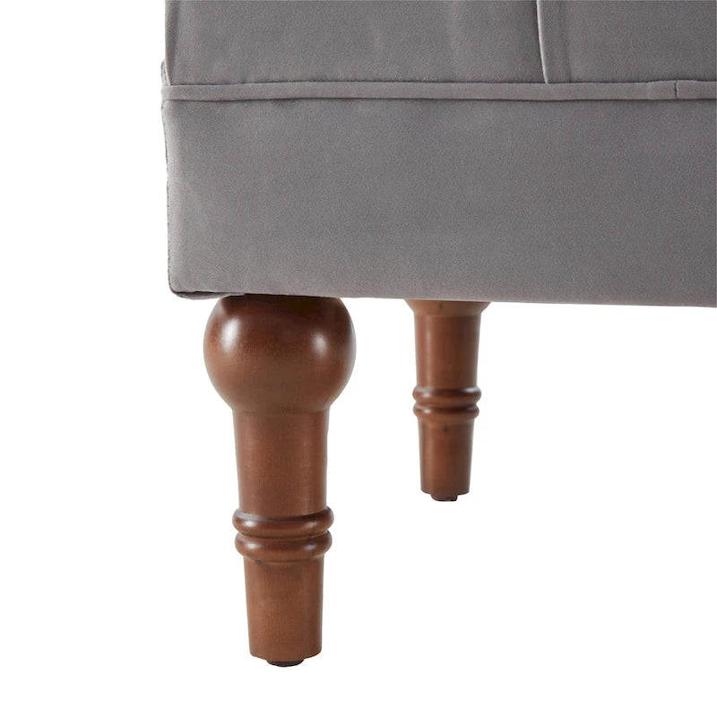 Velvet Bedroom Bench Pink/ Beige/ Blue/ Gray Upholstered Bench with Button-Tufted 60.2.
