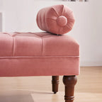 Velvet Bedroom Bench Pink/ Beige/ Blue/ Gray Upholstered Bench with Button-Tufted 60.2.