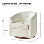 Haley Modern Swivel Barrel Faux Leather Chair with Solid Wood Base by HULALA HOME