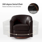 Haley Modern Swivel Barrel Faux Leather Chair with Solid Wood Base by HULALA HOME