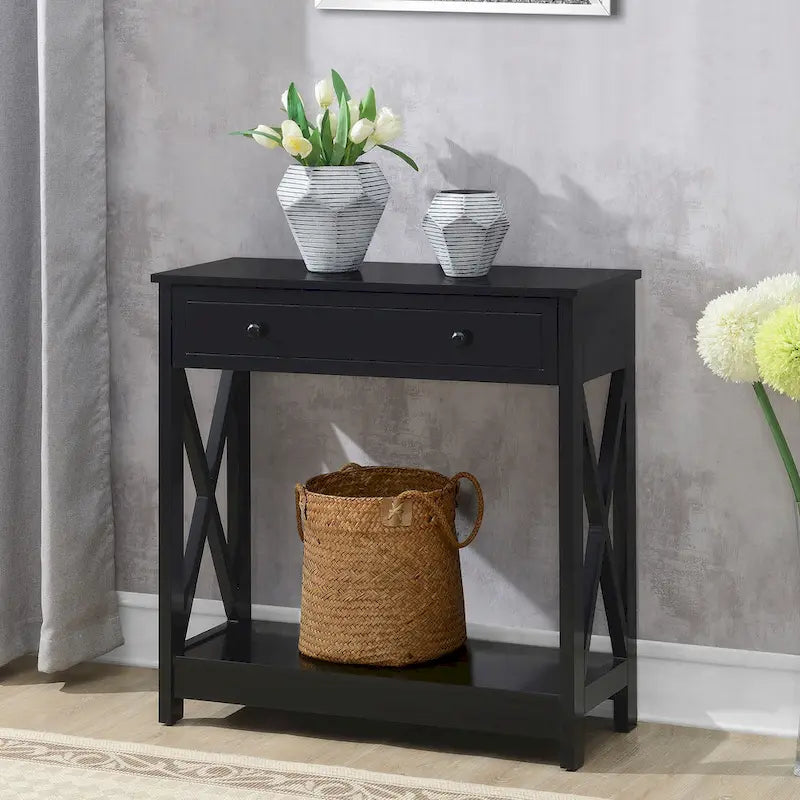 Convenience Concepts Oxford 1 Drawer Entryway Hall Table with Shelf
