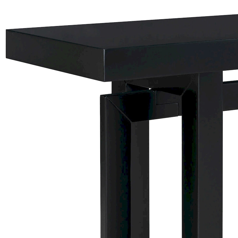Console Table with Industrial-inspired Concrete Wood Top