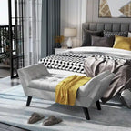 Andeworld end of bed bench Entryway Bench Modern Fabric Footstool for Hallway with Wooden Legs