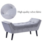 Andeworld end of bed bench Entryway Bench Modern Fabric Footstool for Hallway with Wooden Legs