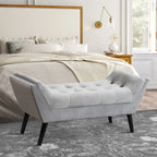 Andeworld end of bed bench Entryway Bench Modern Fabric Footstool for Hallway with Wooden Legs