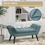 Andeworld end of bed bench Entryway Bench Modern Fabric Footstool for Hallway with Wooden Legs